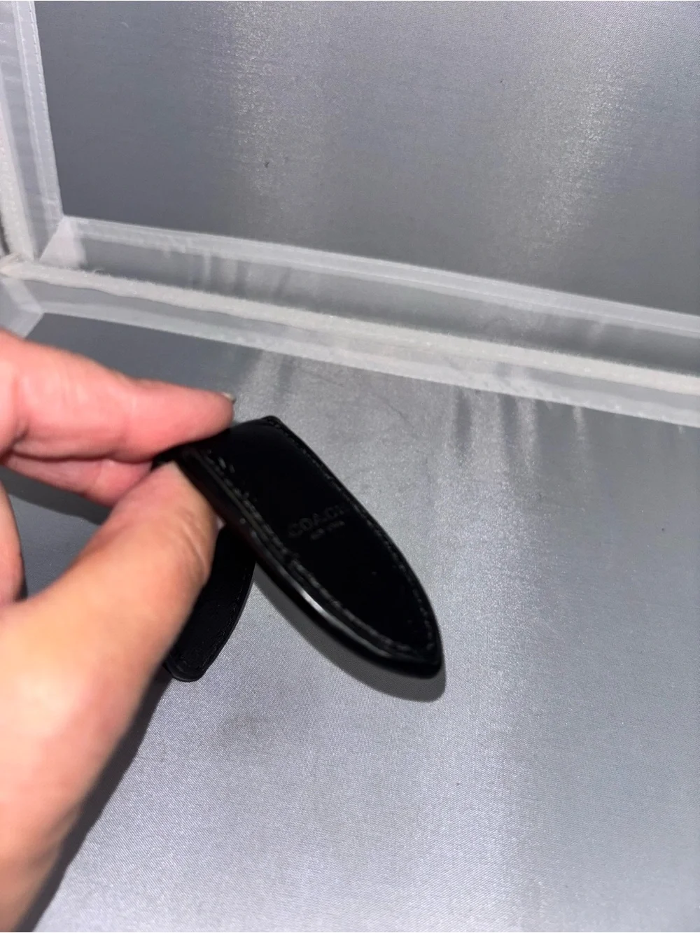Coach Black Leather Money Clip